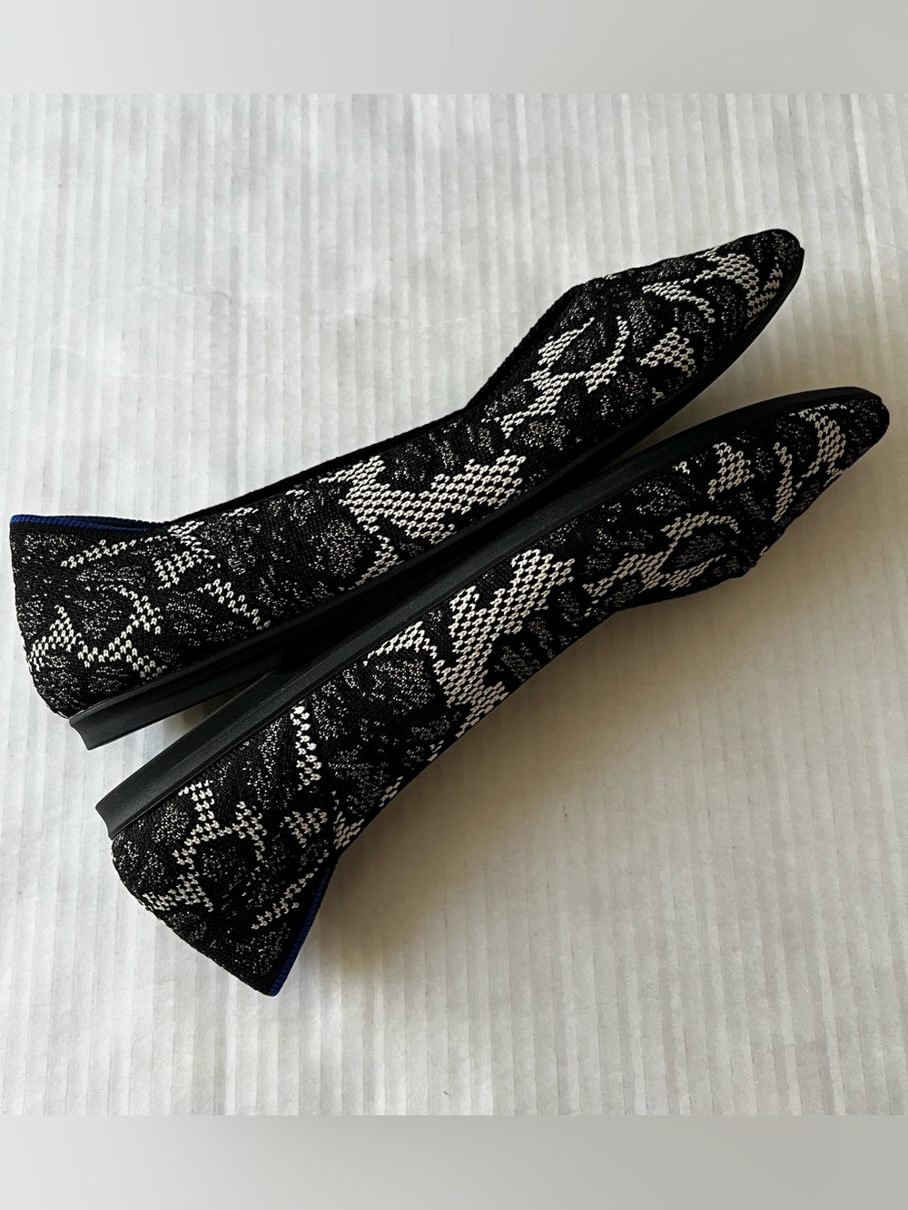 Rothy's x Anthropologie The Point II Flats Black Chantilly Pointed Toe 8.5 - Picture 8 of 14